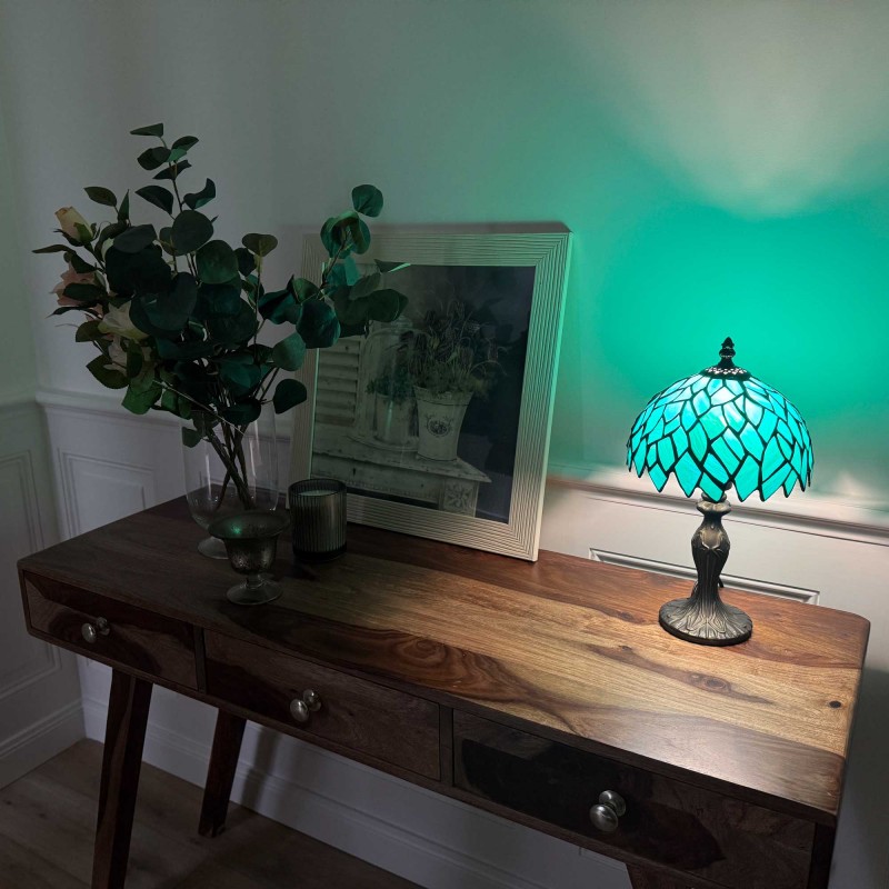 Lampe à poser en verre mosaïque pied en alliage de zinc - TIFFANY CAMILLE PM