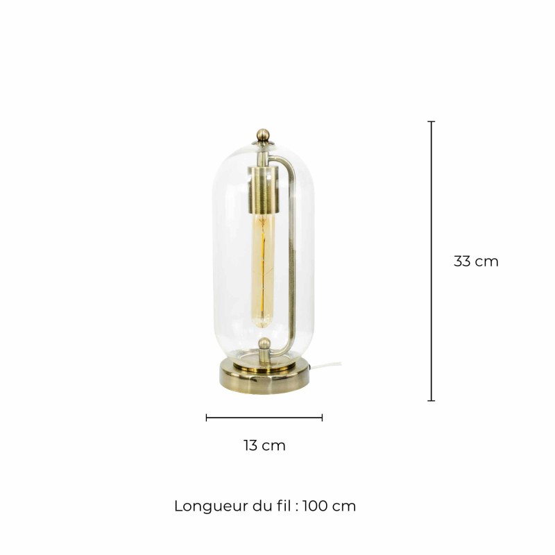 Lampe à poser en métal et verre - Petit modèle - SENSIAL