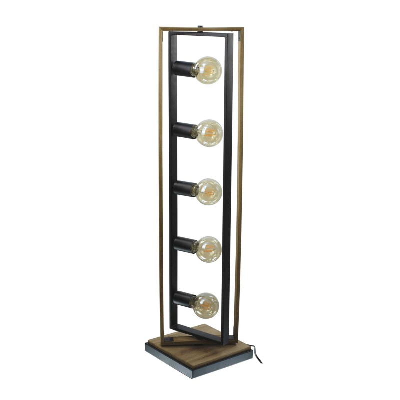 Lampadaire 5 lumières en bois et métal - ampoules offertes - WOOLI