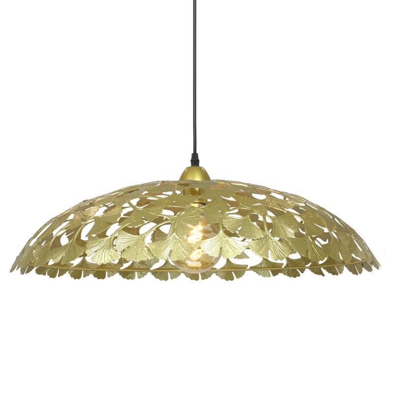Suspension en métal doré, motif feuilles de Ginkgo Biloba - SYMBIOSE