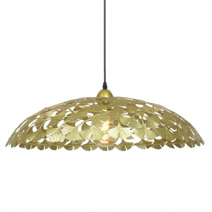 Suspension en métal doré, motif feuilles de Ginkgo Biloba - SYMBIOSE