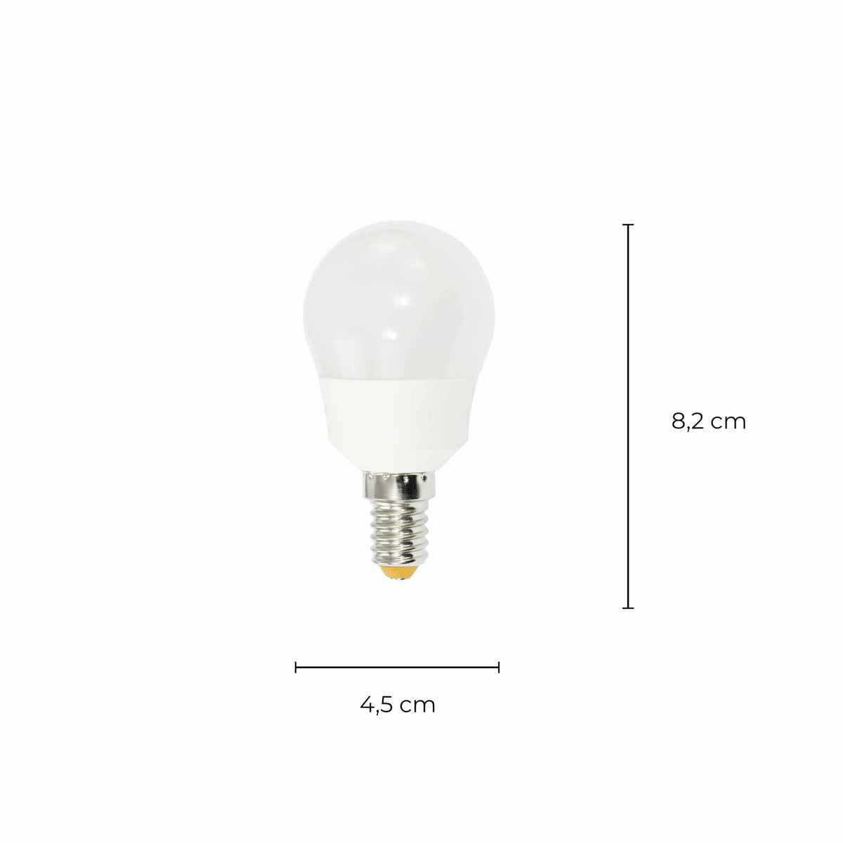 Ampoule - Verre blanc opaque - schéma des dimensions du produit