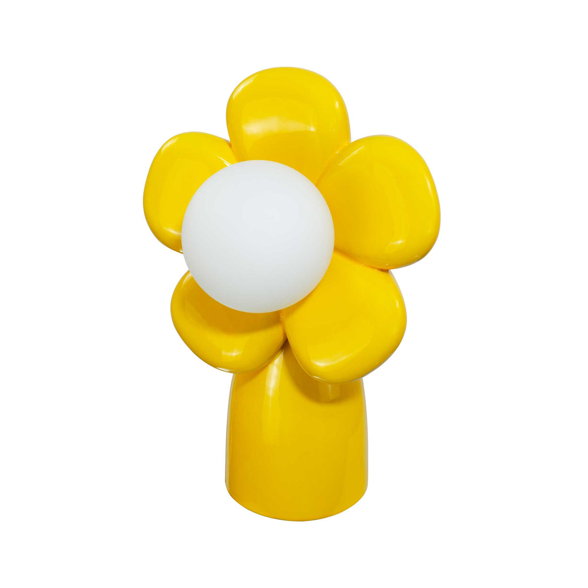 Lampe à poser en céramique et verre - PIVÉA, Jaune, vue éteinte