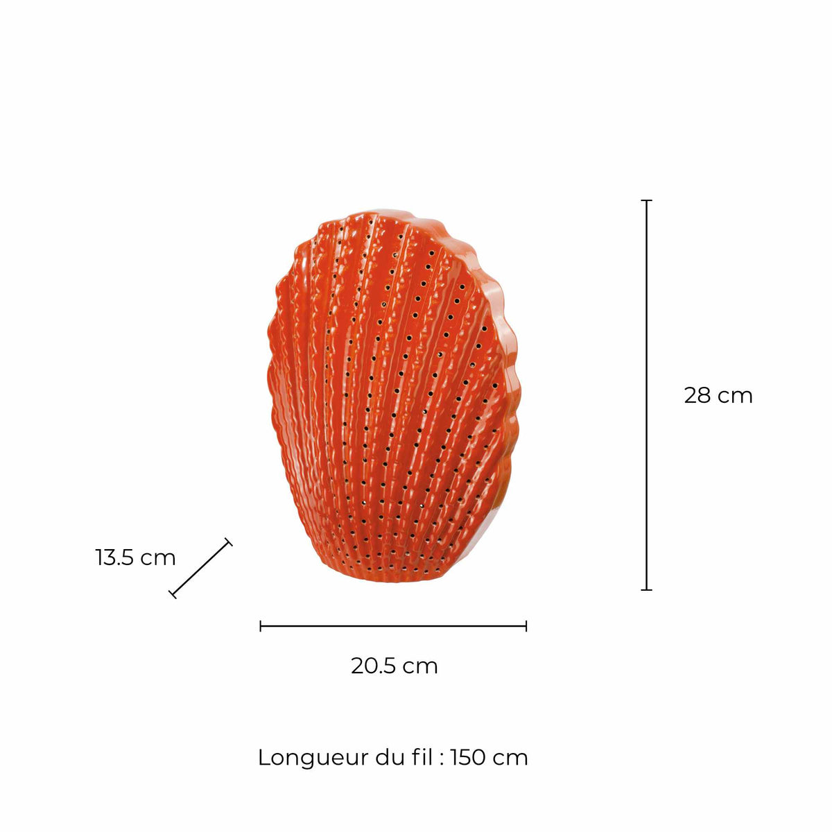 Lampe à poser en céramique - ORSEA - Corail - schéma des dimensions du produit #Couleurs_Corail