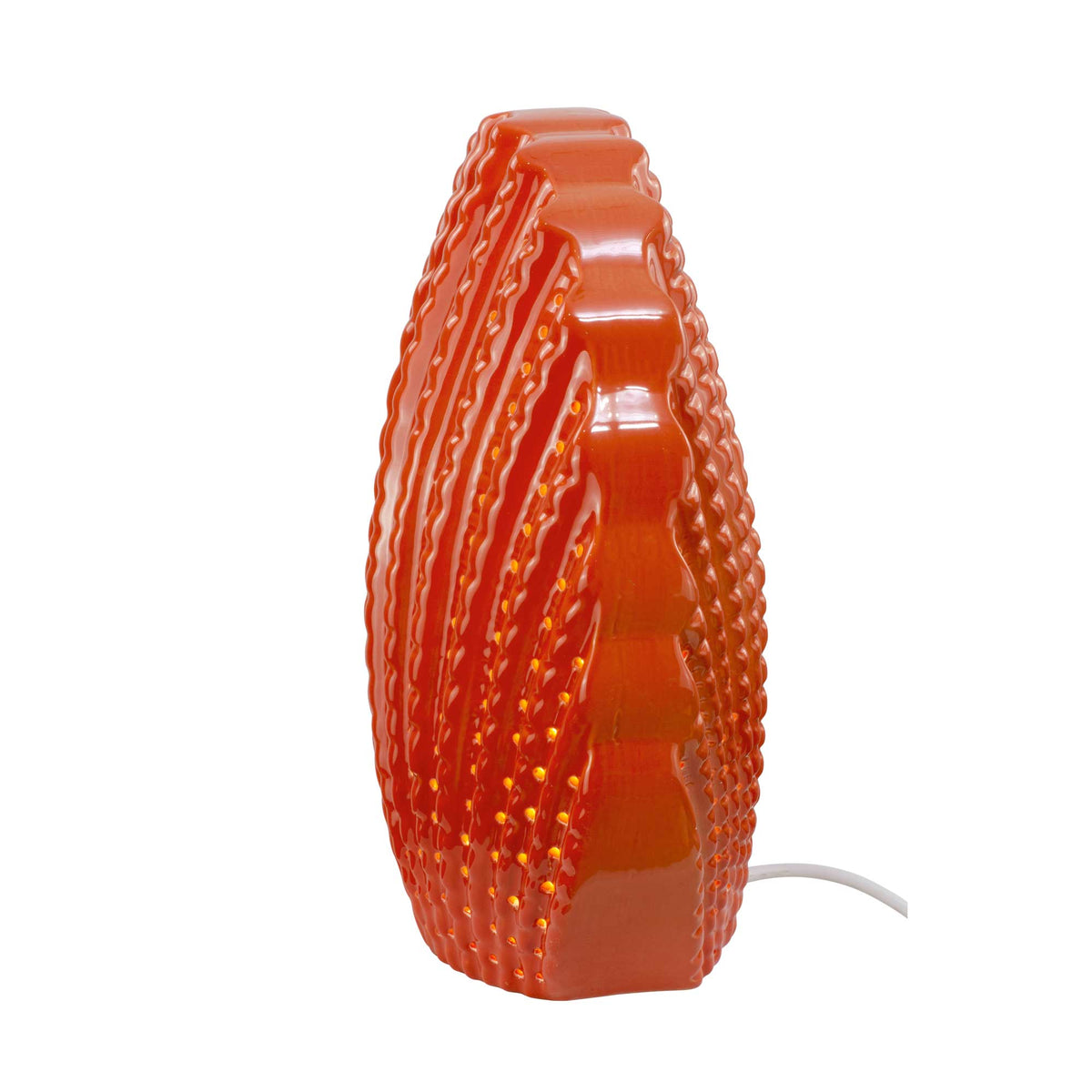 Lampe à poser en céramique - ORSEA - Corail - vue allumée #Couleurs_Corail