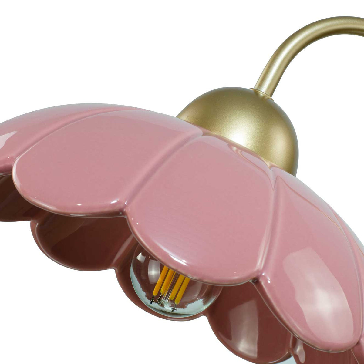 Lampes à Poser - CLARIS - Rose - détail de l'abat-jour et de l'ampoule