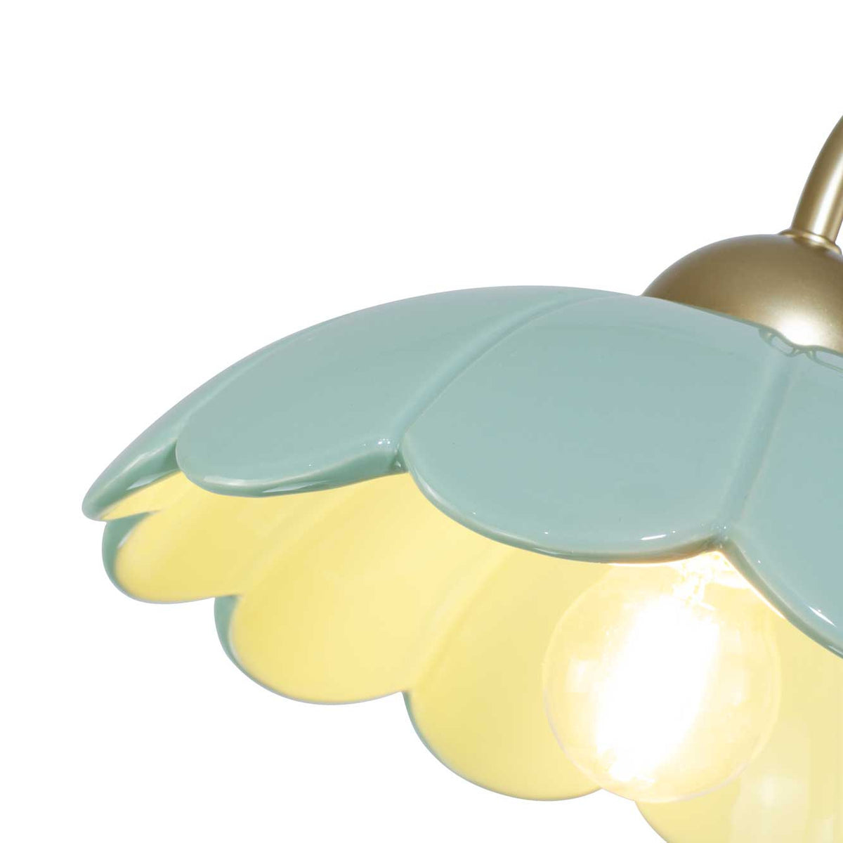 Lampes à Poser - CLARIS - Vert - détail de l'ampoule et de la douille