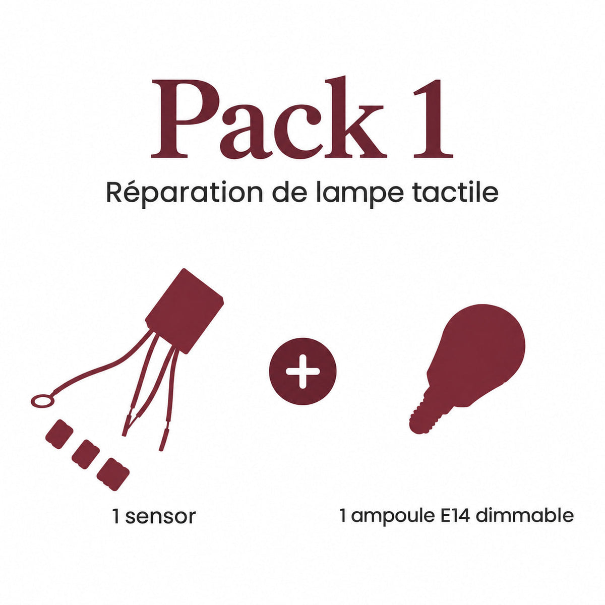 Pack 1 (1 Sensor and 1 E14 Dimmable Bulb) - pack contents
