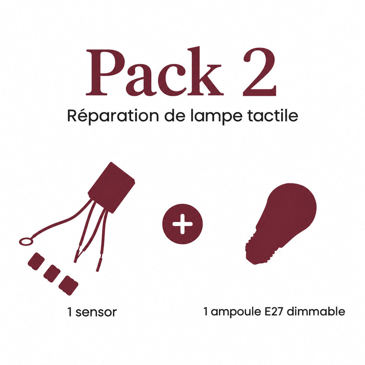 Pack 2 (1 Sensor and 1 E27 Dimmable Bulb) - pack contents