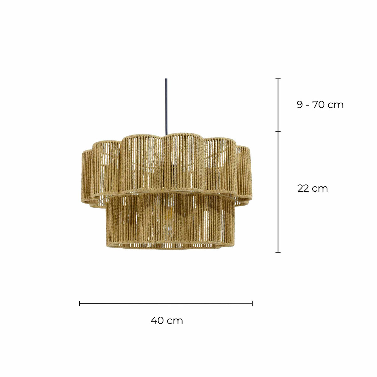 Suspension en corde de papier - AMICIA - schéma des dimensions du produit