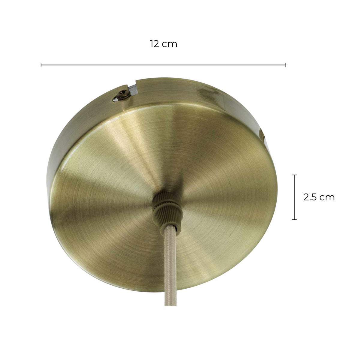 Suspension en verre et métal - MADOLI, Marron - schéma des dimensions du cache-plafond