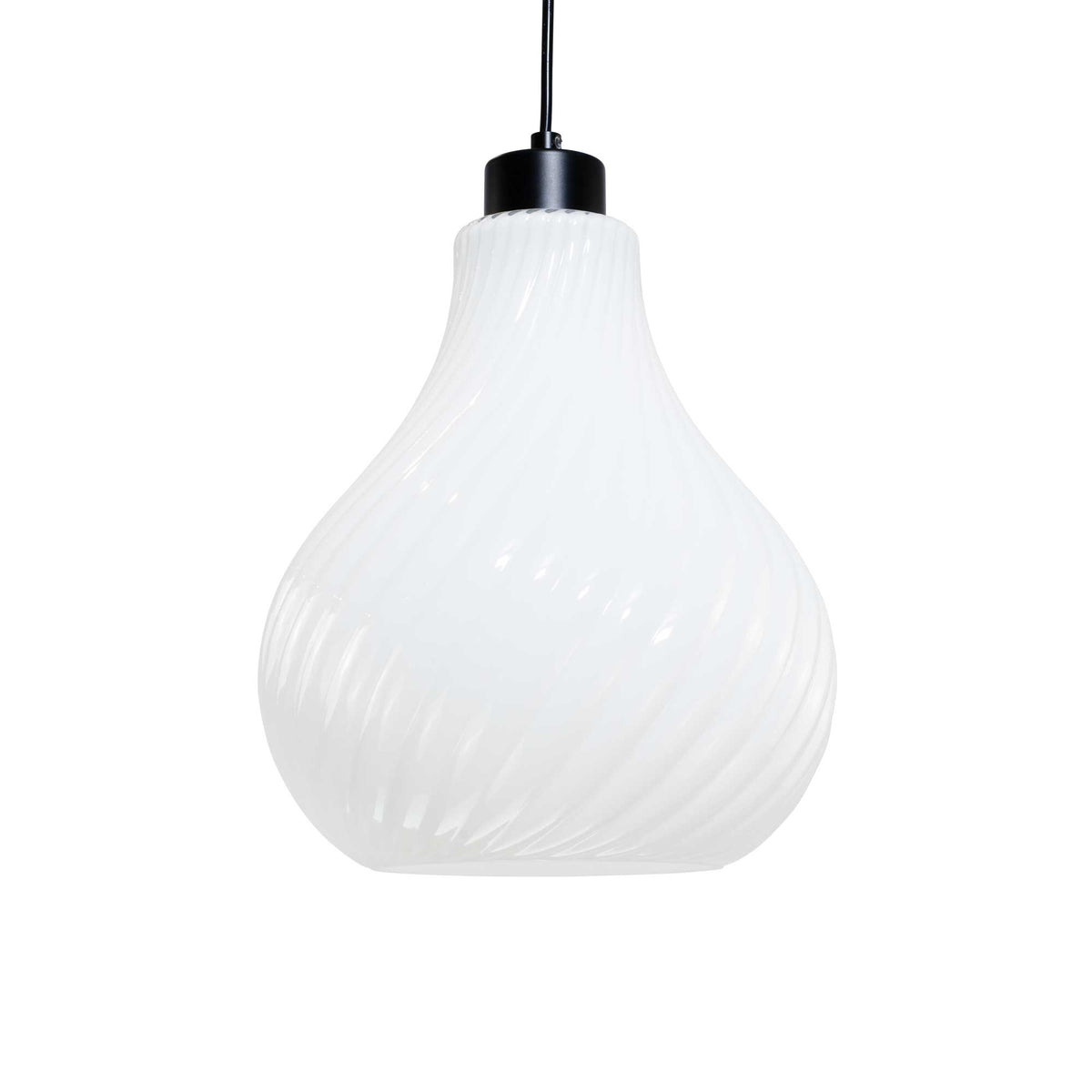 Suspension en verre et métal - VOLTE, Blanc, vue éteinte
