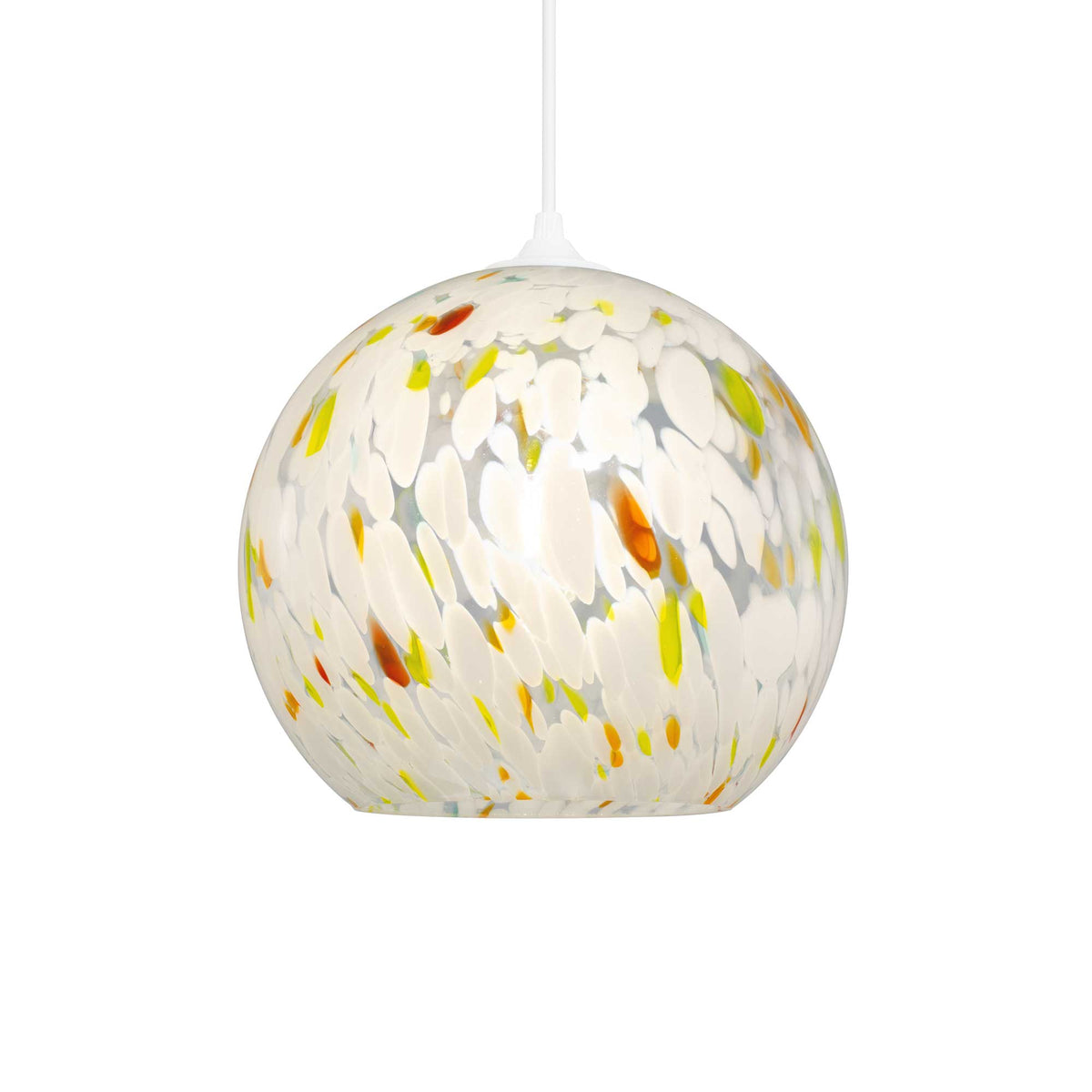 Suspension en verre - POLKO, Multicolore, vue allumée