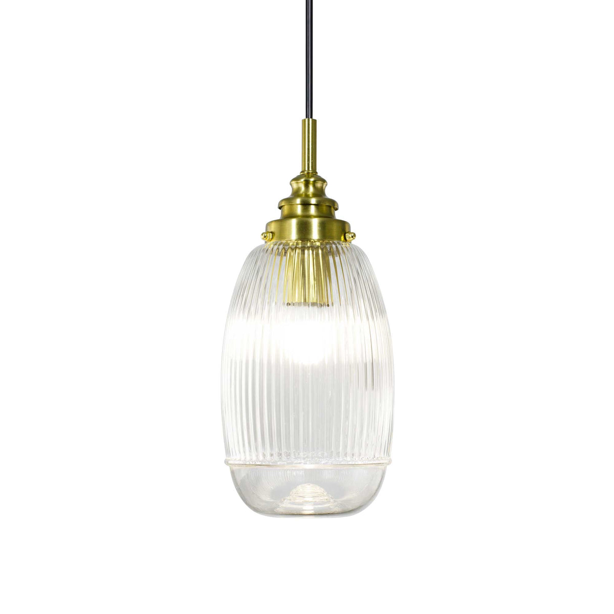Suspension en verre strié - EOLINE - allumé - C-Création Luminaires