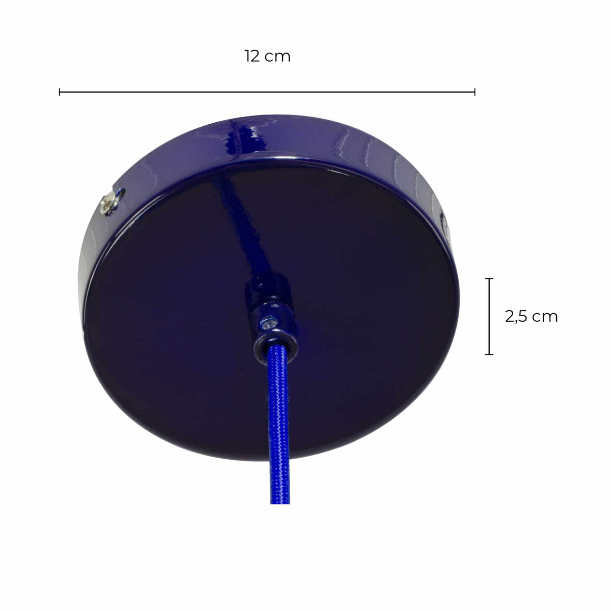 Lámpara colgante JUGO - Azul - esquema de dimensiones del florón