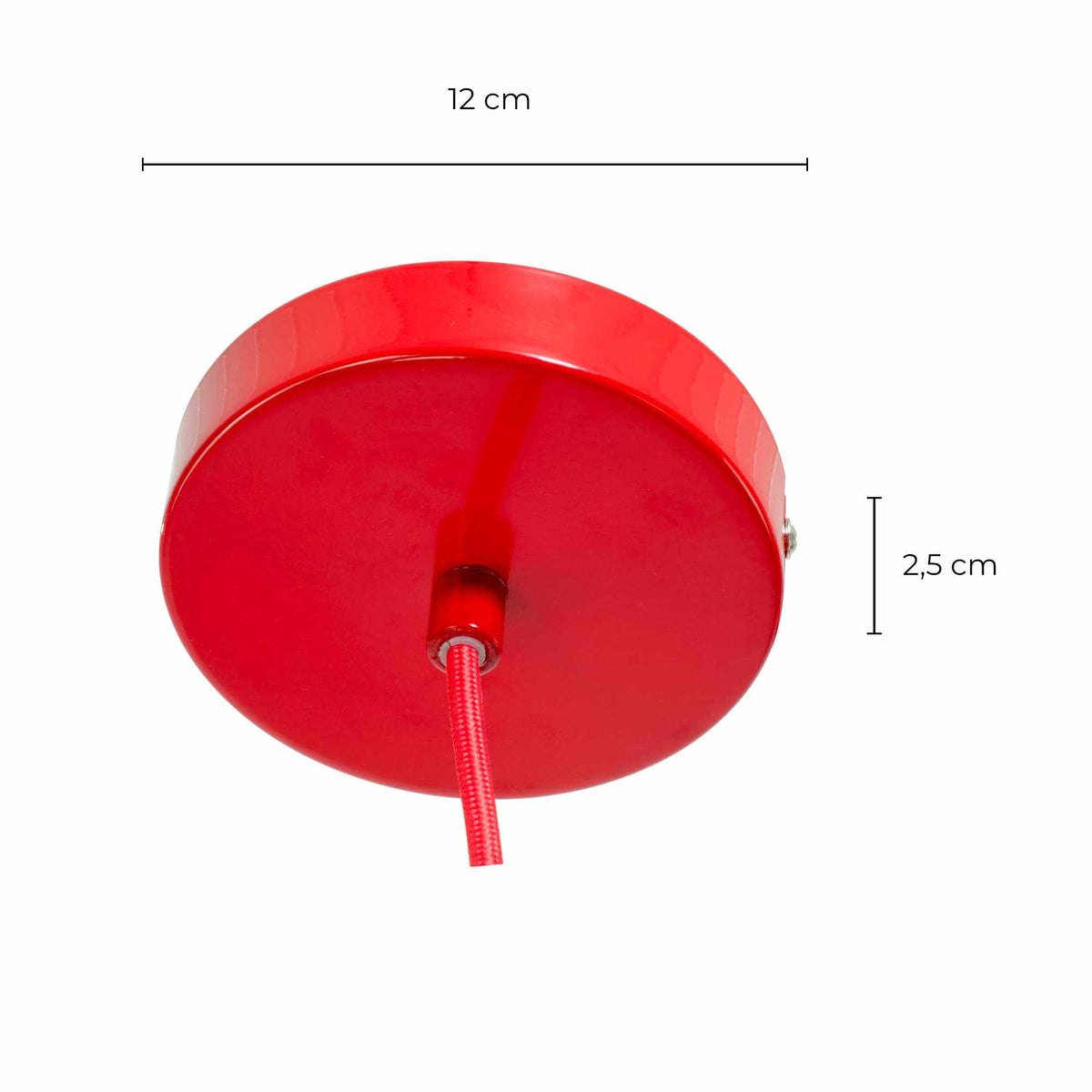 Lámpara colgante JUGO - Rojo - esquema de dimensiones del florón