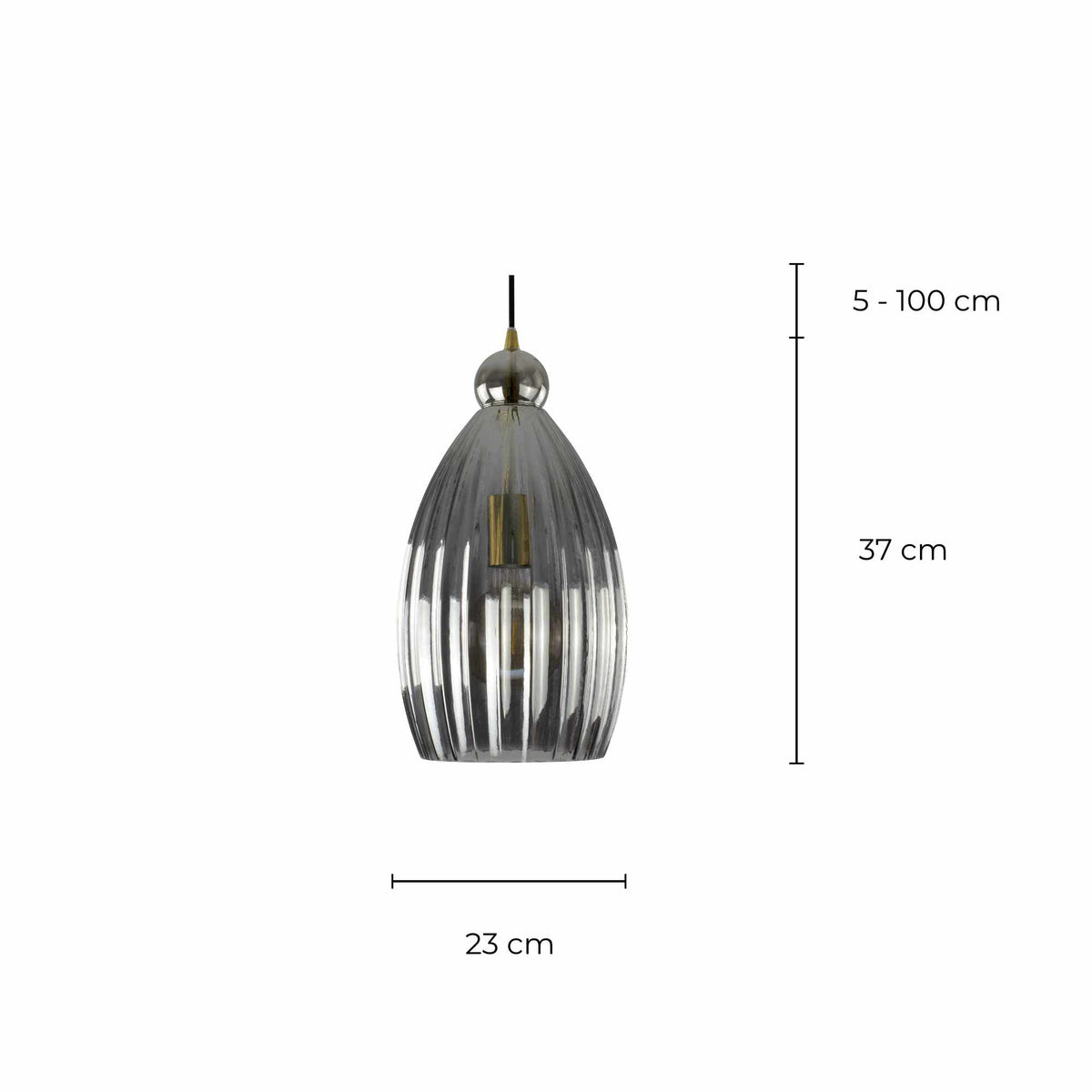 Suspension GENUSI fumée - schéma des dimensions du produit